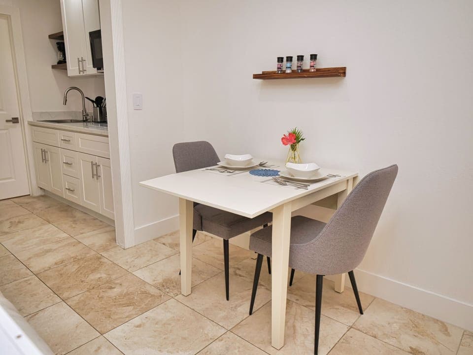 Dining table can be extended to host 4 people