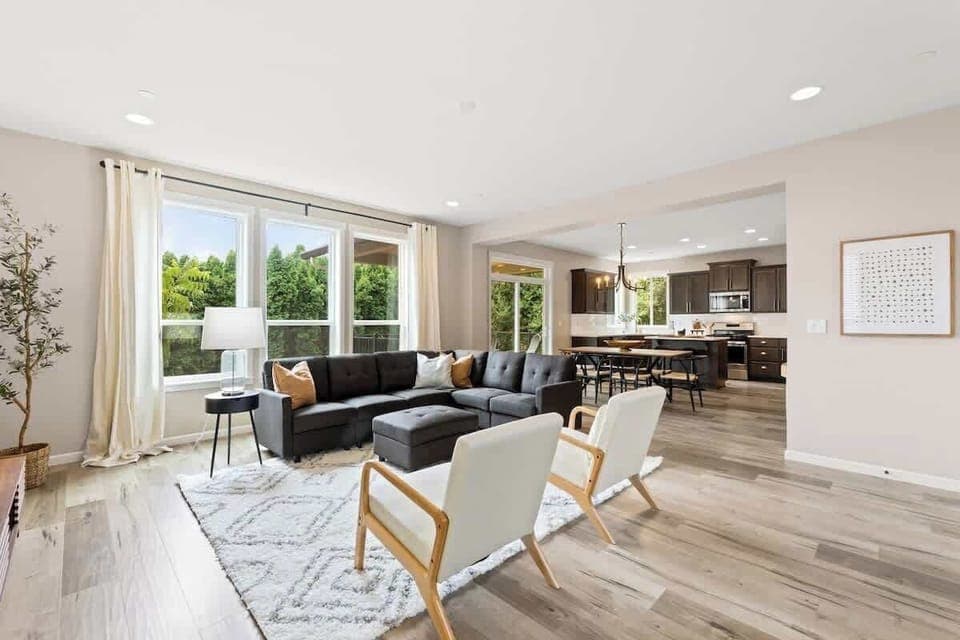 Open concept living room. 