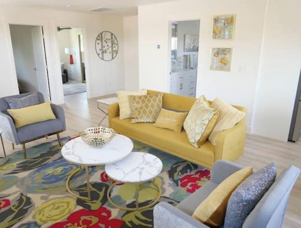 Large Open Concept Living Area with Big TV, All TV Channels & Great Internet.