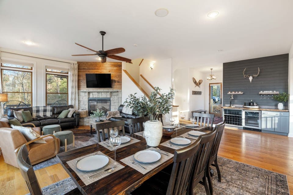 Another angle of the dining area, showcasing its connection to the kitchen.