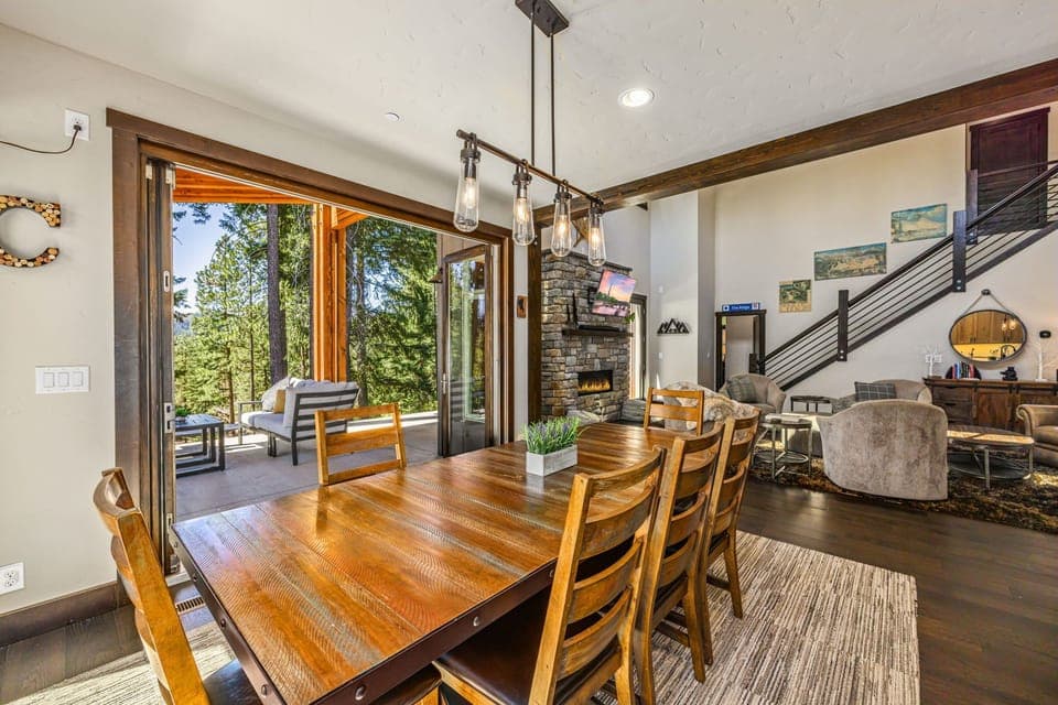 Designer Dining Room Framed By Oversized View Windows