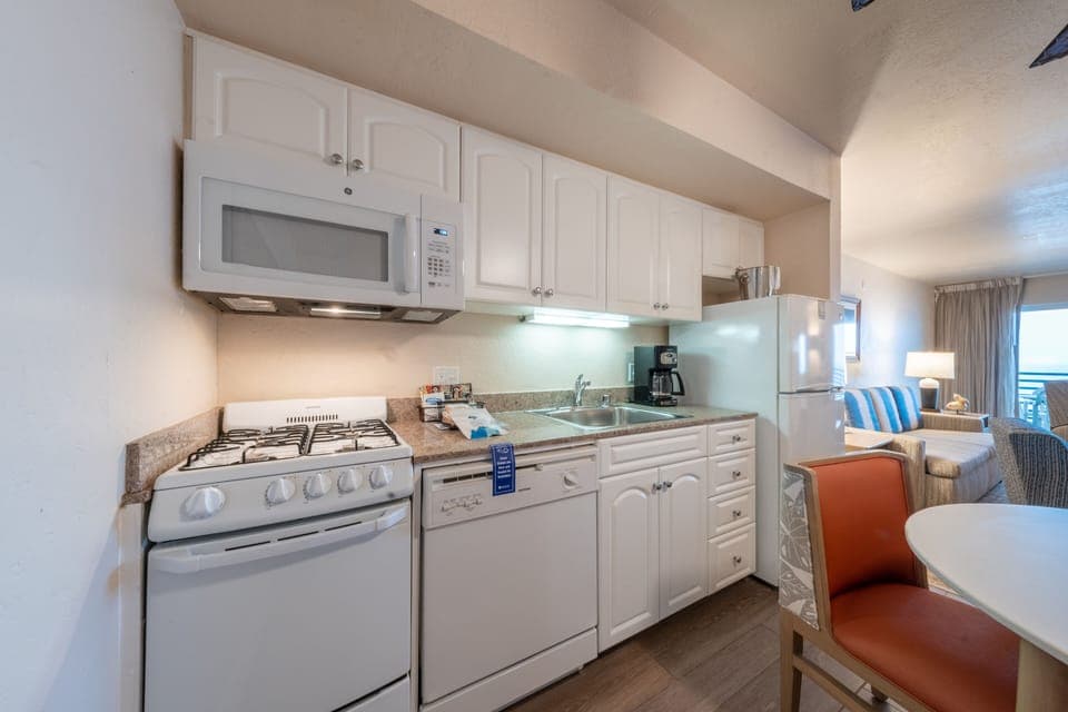 Cook easy meals in a spotless kitchen with full-size appliances.