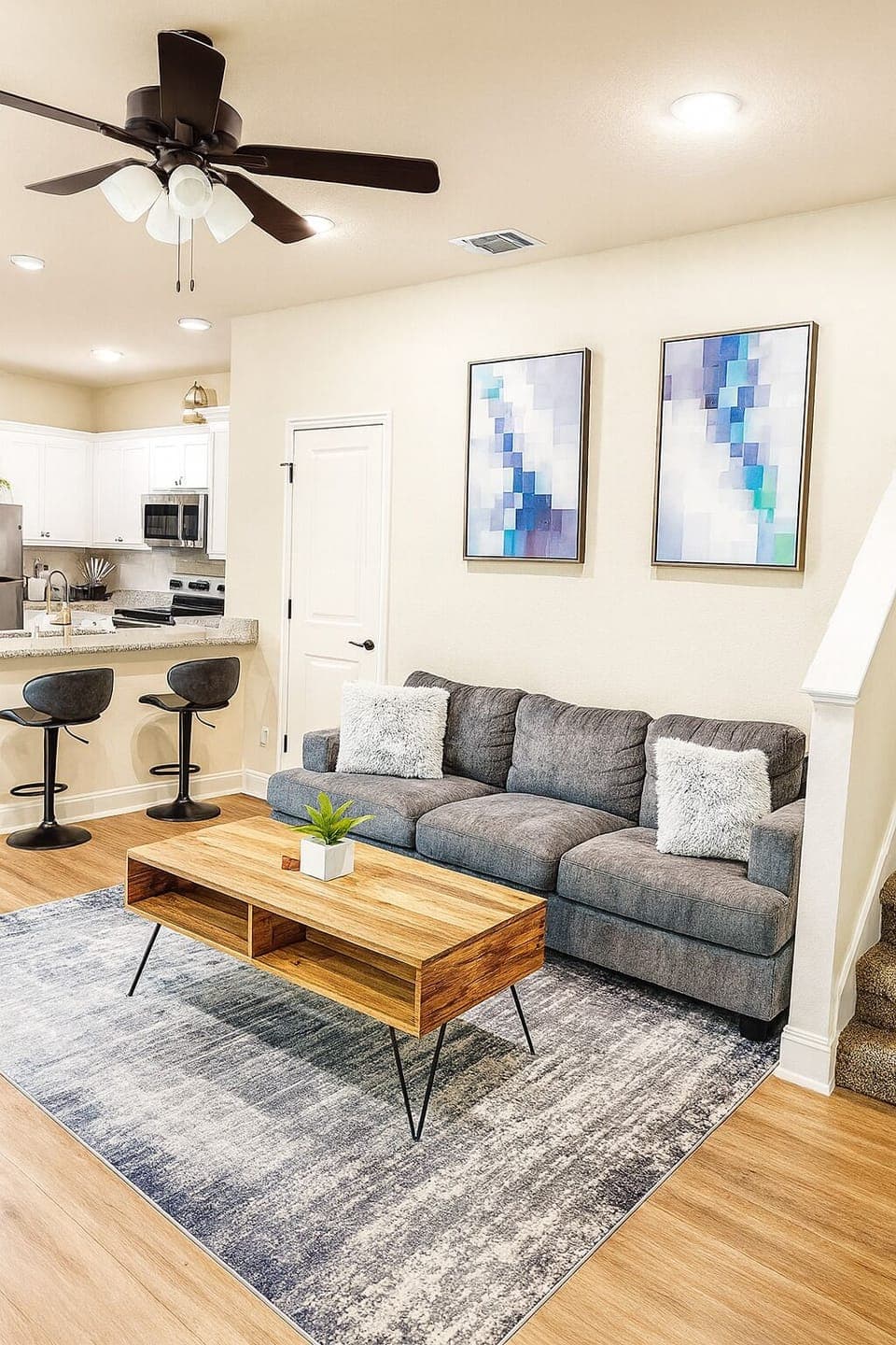 Relax with your favorite beverage or snacks.