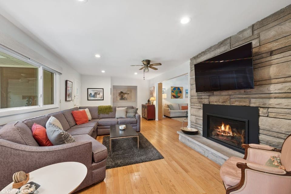 Main Floor Living Room with Fireplace