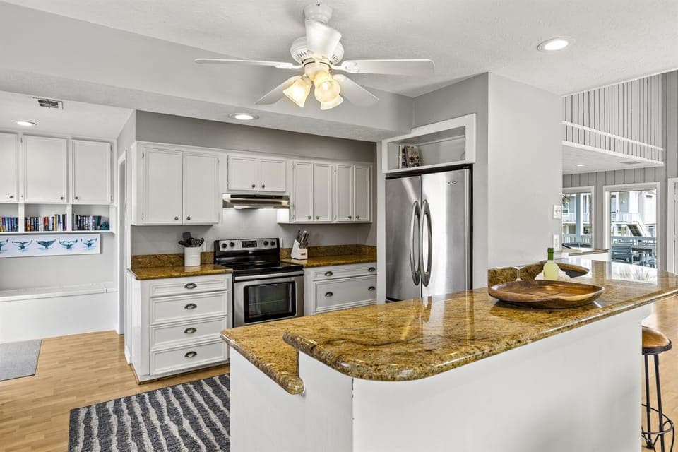 Fully stocked kitchen with plenty of countertop space for group cooking!