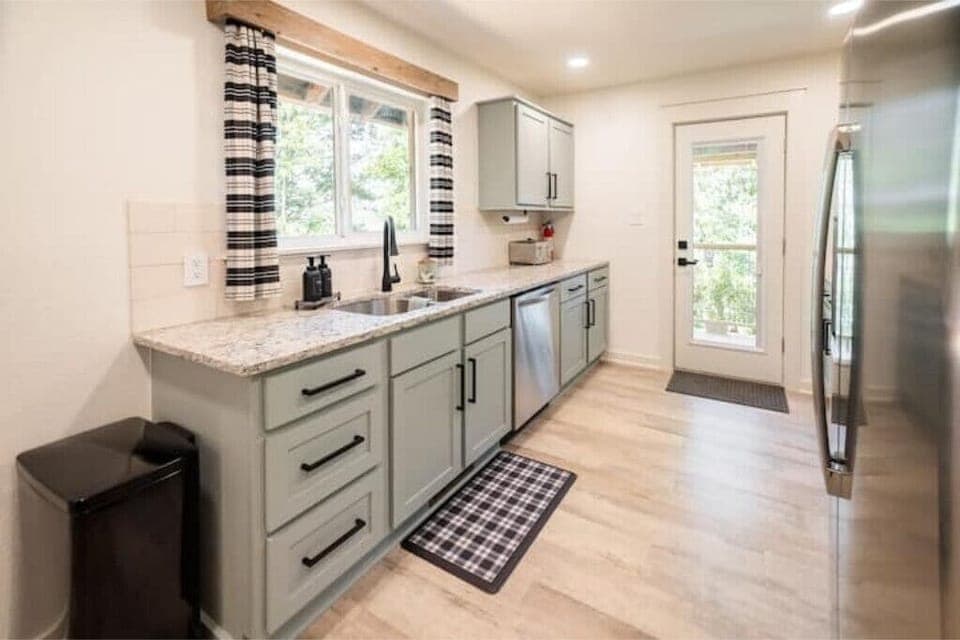 Fully stocked kitchen with new appliances
