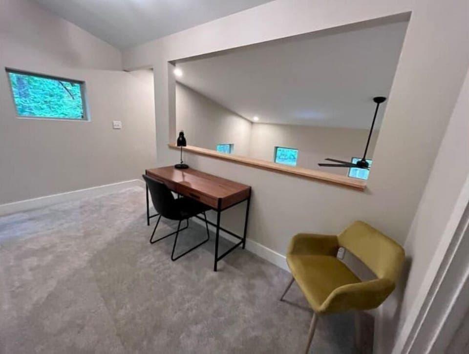 Loft area with dedicated workspace/desk upstairs