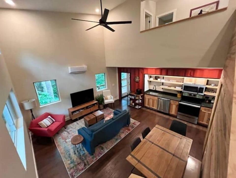 The main living and dining area of the home