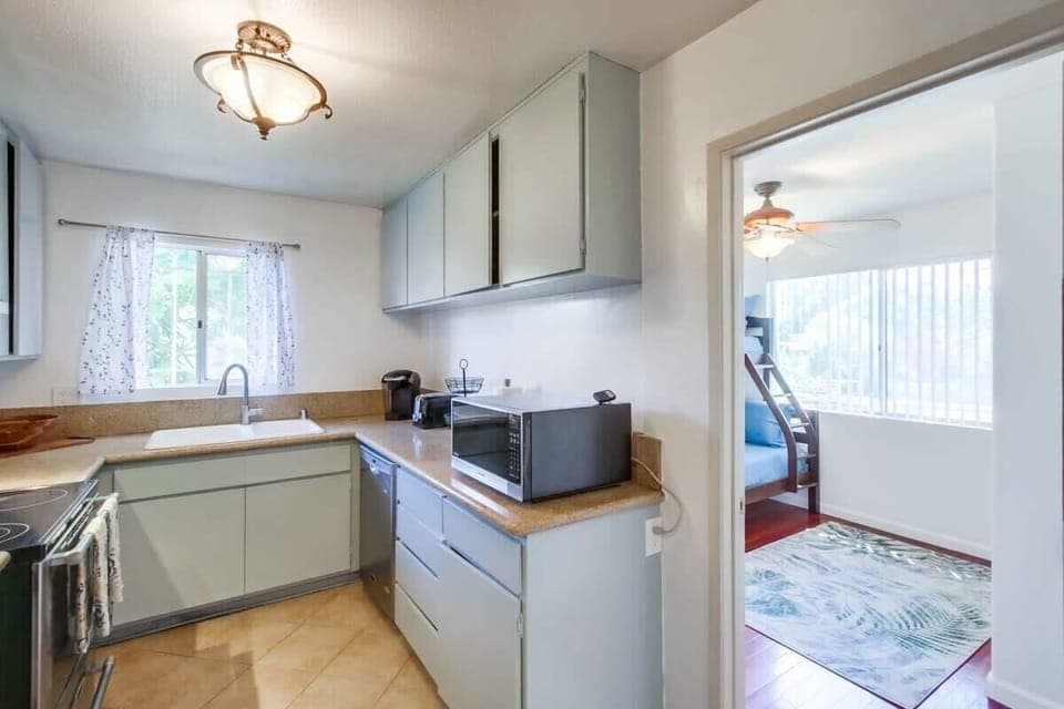 Kitchen with kids room right around the corner