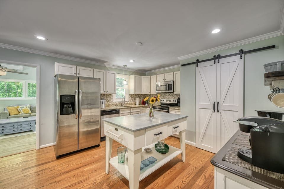 Kitchen into sunroom