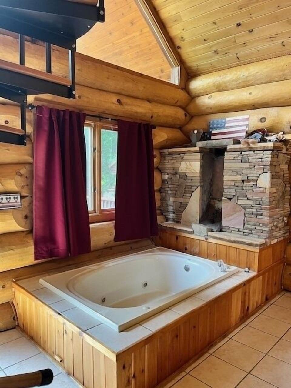Indoors, Hardwood, Stained Wood, Tub, Hot Tub