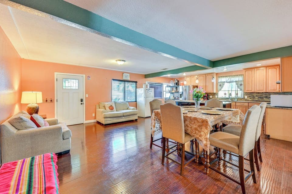 Living/Dining Area | Single-Story Home | Central A/C & Heating | Free WiFi