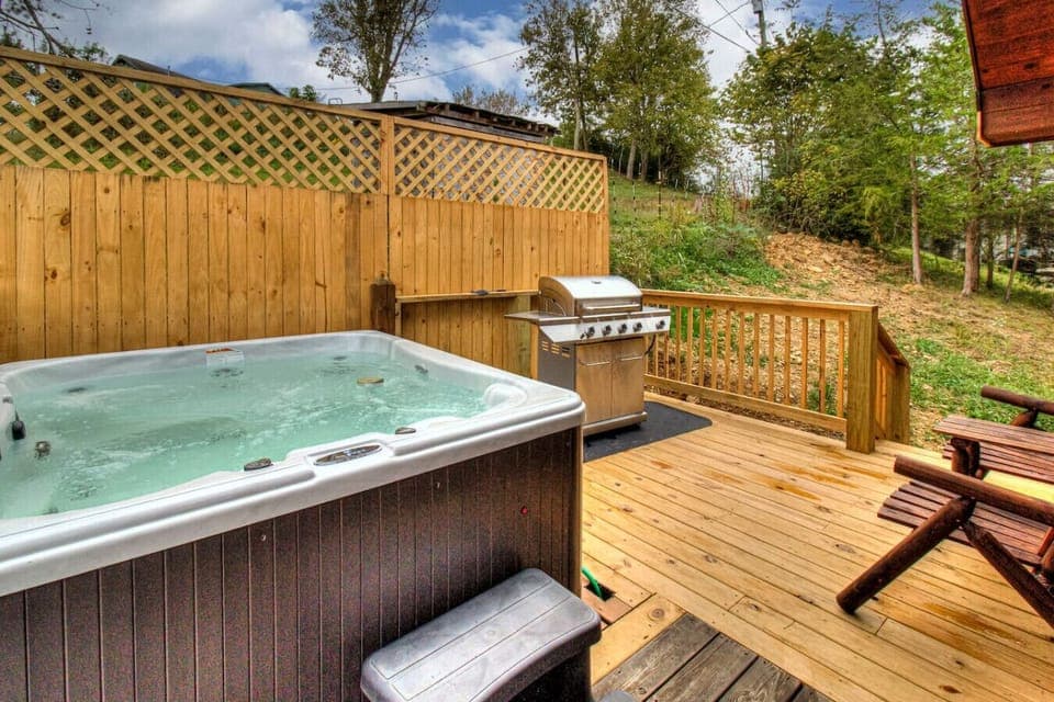 Relax in the hot tub after a fun day of adventure.