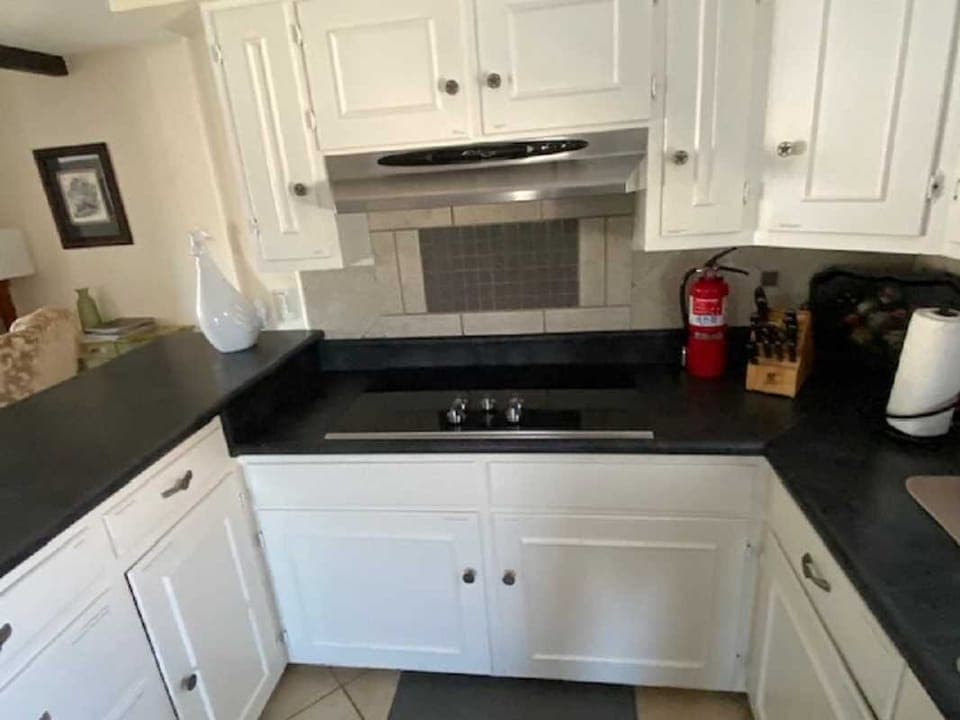 Along with an elegant dining table that seats eight, there's also bar-style seating at the Lakehouse.