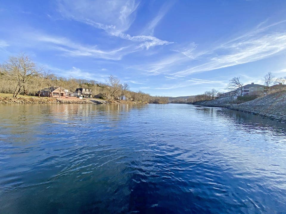 Lake Taneycomo views from the marina which is just a short drive from the condo