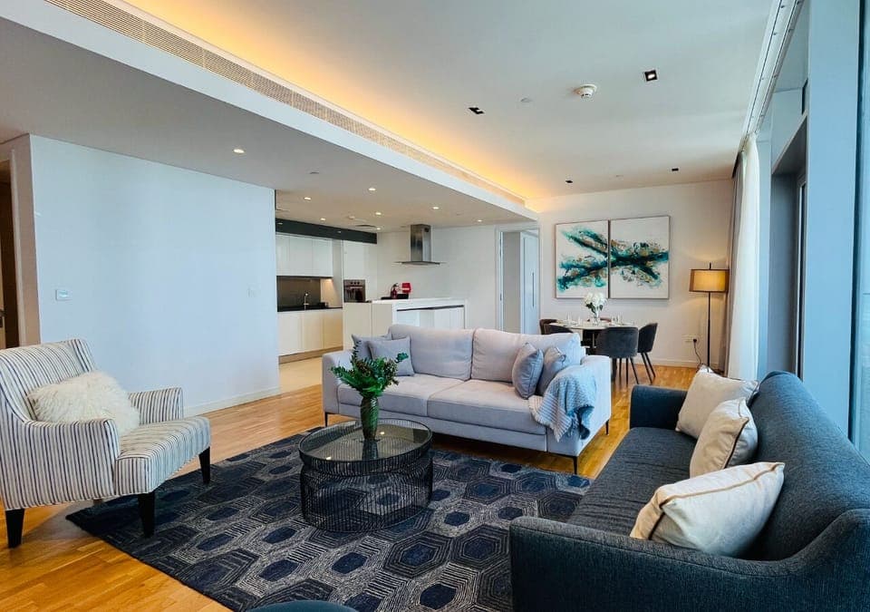 Living Room Area with 1 Sofa, 1 Sofa Bed, and a Resting Chair