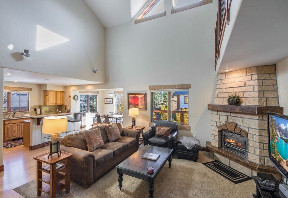 Living Area with Vaulted Ceilings