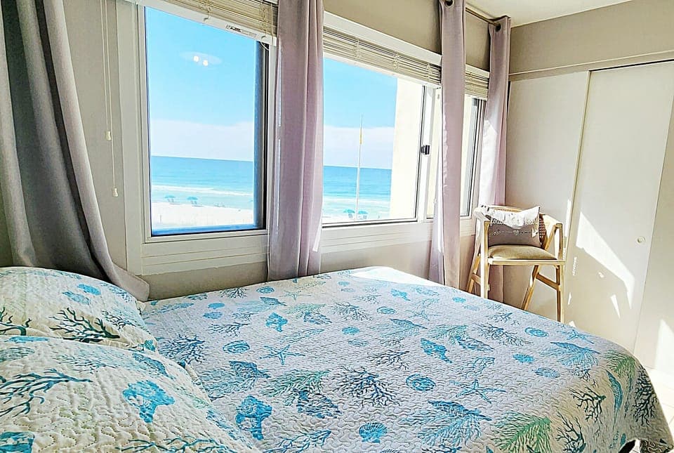 Beach view from the bedroom.