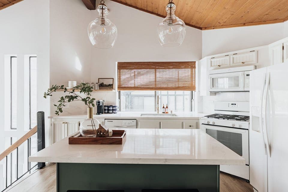 Light and airy open kitchen.