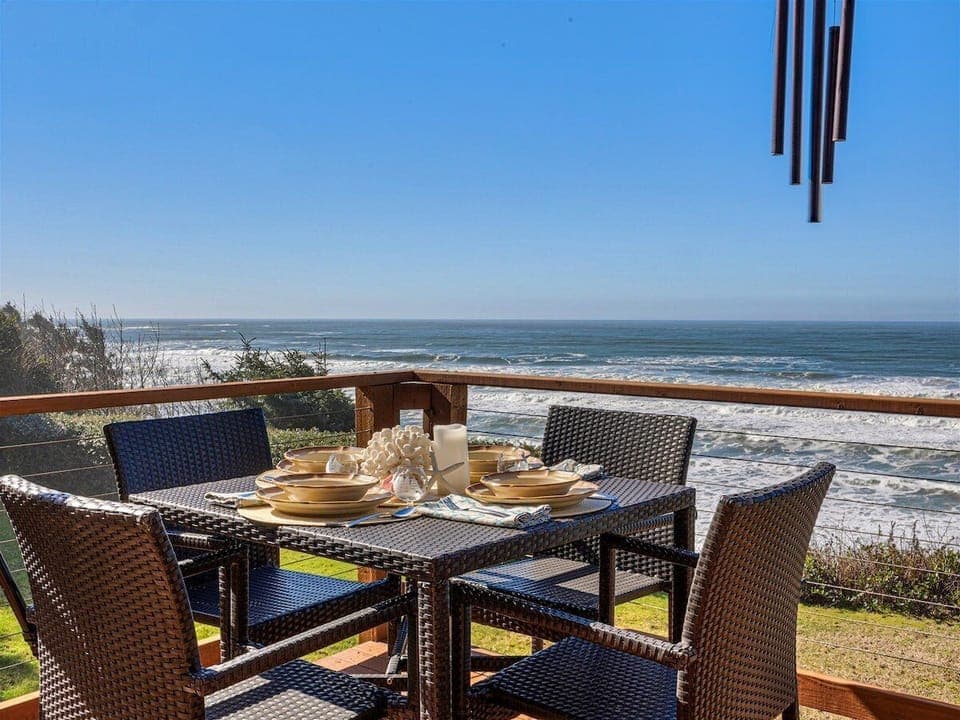 View and outdoor dining at Sunset Cove