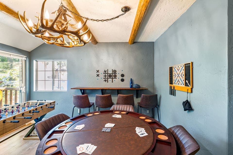 Card table in the game room.