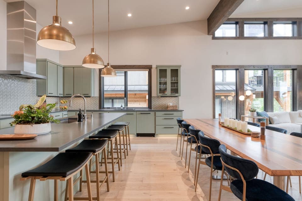 Kitchen Island and Large Dining Table