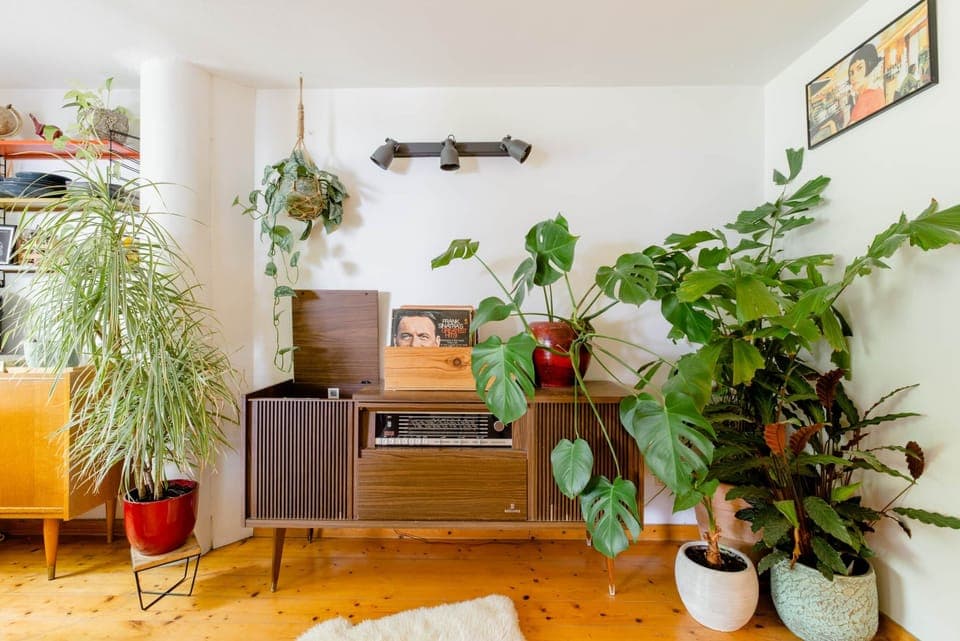 Airbnb platenspeler beneden