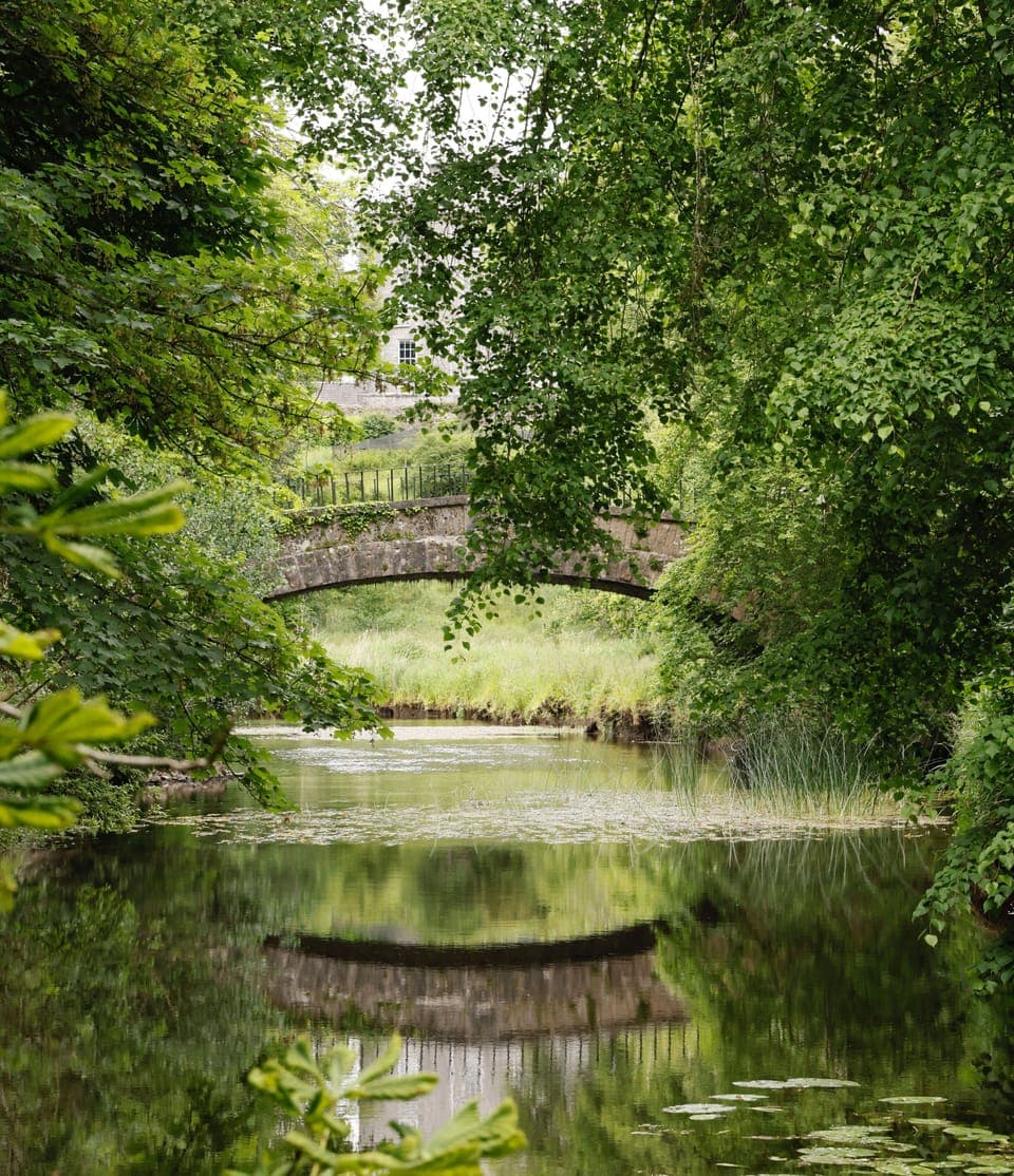 The single span bridge on the property crossing the Unshin river.  Built 1771