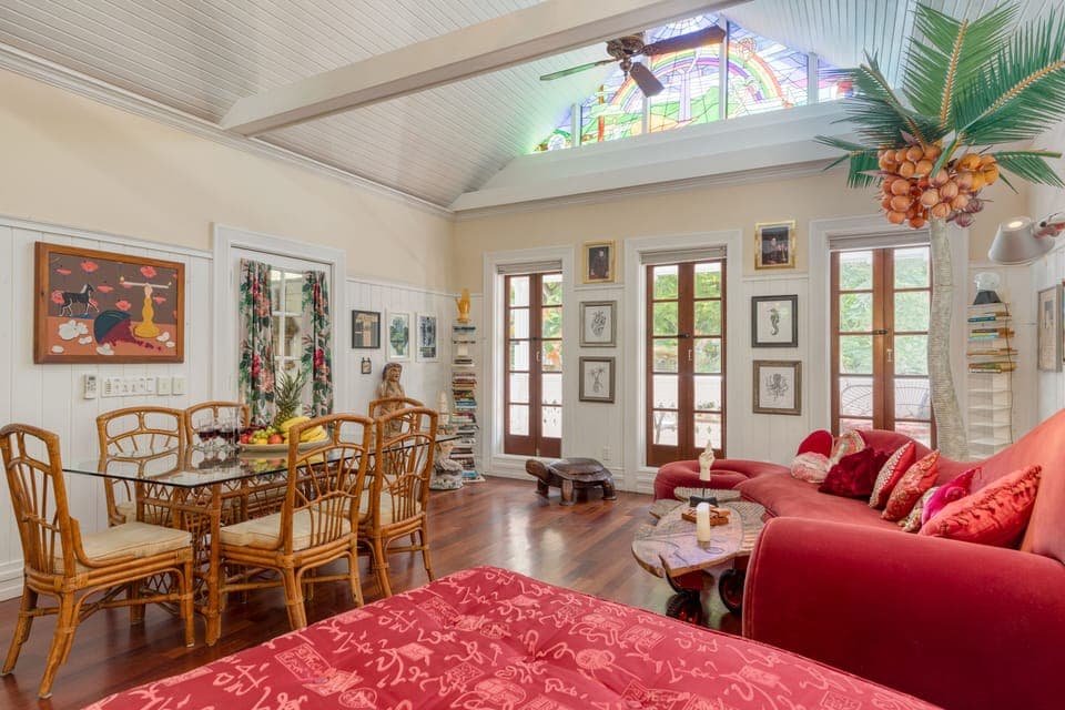 Living room and dining area at the Main House.