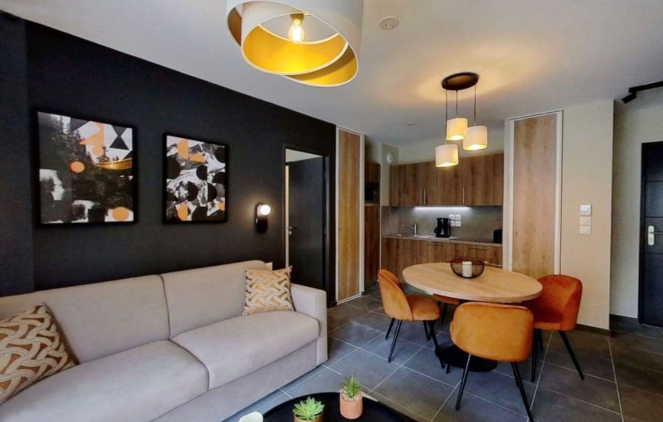 Comfortable pull-out sofa bed, perfect for relaxing by day and sleeping by night.