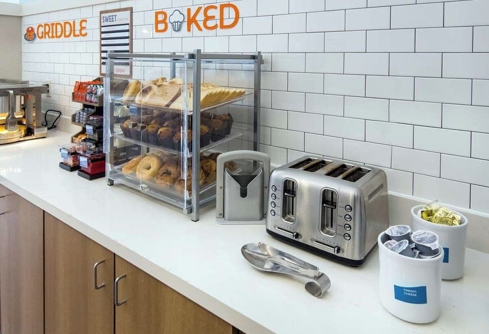 Serve yourself a warm muffin for a comforting start.