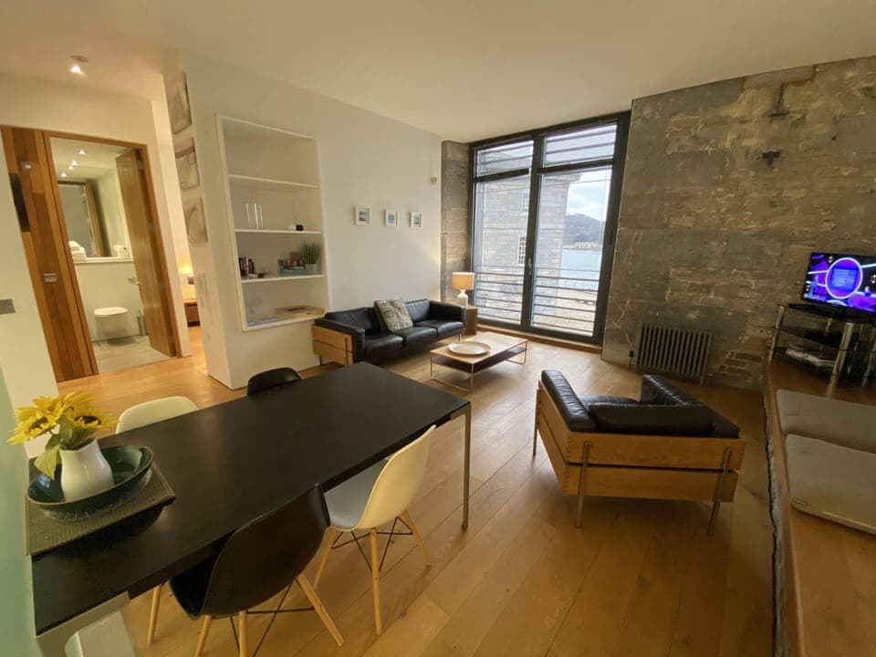 Living area with River Tamar view
