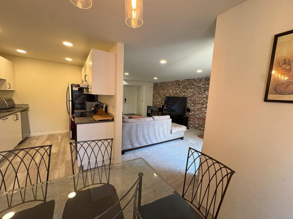 From dining room to kitchen and living room