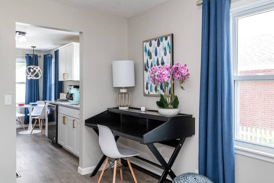 Desk area located in living room