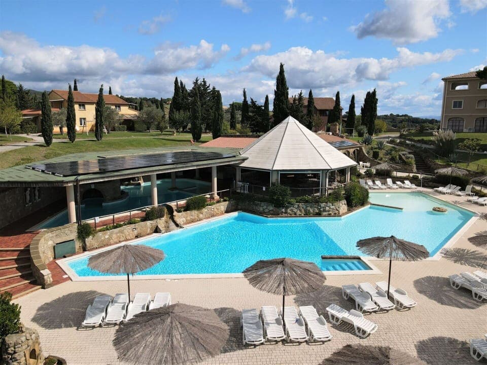 Water, Sky, Cloud, Building, Swimming Pool, Tree, Plant, Shade, Outdoor Furniture, Leisure