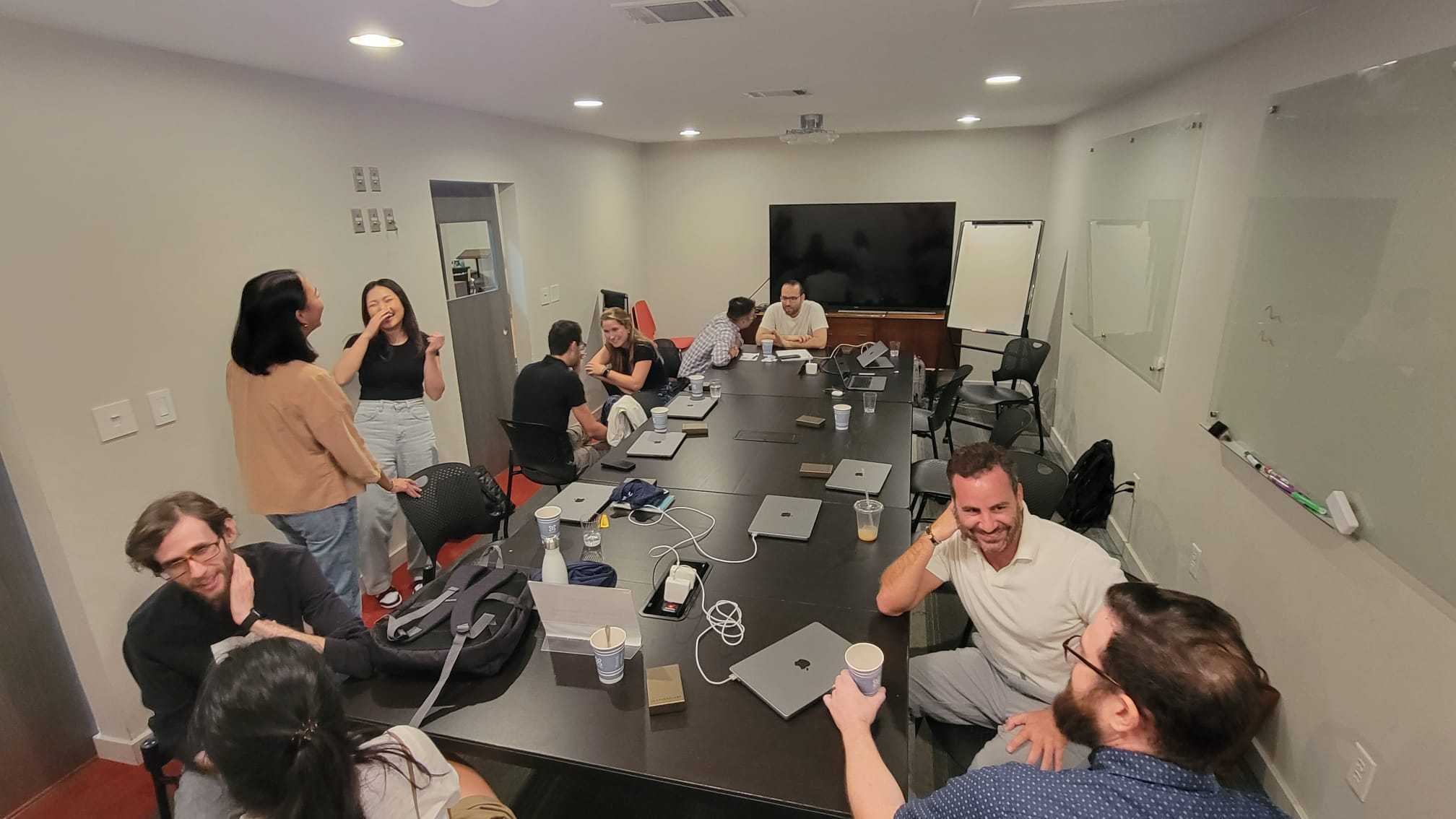 People discussing in office